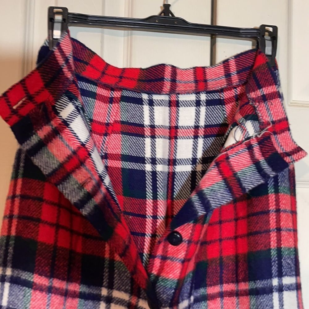 Vintage 1960s or 1970s Handmade Plaid Wool Maxi Skirt Tiny Waist - Picture 14 of 14